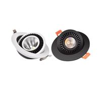 Générique Panneau lumineux LED à intensité variable, plafonnier encastré, Spot rond réglable, AC85-265V(Black,NEUTRAL WHITE 4000K_12W)