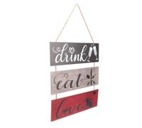 Générique Panneau Mural en Bois Rustique Cuisine et Restaurant Plaque de Porte Suspendue Style Ferme Décor Mural Vintage C Décoration Intérieure Maison Cuisine