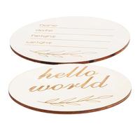 Générique Panneaux en Bois Minimalistes Marron 2pcs pour Annoncer la Naissance Nom Bébé, Accessoires Photo pour Nouveaux Parents