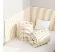 Générique Panneaux Muraux Rembourrés pour Chambres d'enfants, Coussins Muraux Anti-Collision de 1,2 Cm D'Épaisseur Autocollants 2m Protection Contre la Chaleur et Le Froid,Beige,30cmx200cm 6pcs