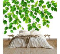 Générique Panoramique Murale Feuilles Vertes Papier Peint Intissé 350x256 cm pour Salon Chambre Enfant Chambre Décoration Murale Poster Tableaux Photo Muraux, Pièce Jointe
