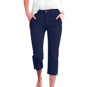 Générique Pantacourt Femme Été, Léger Décontracté, pour Maison Bureau Travail, Élégant Tendance, Taille Élastique Confortable