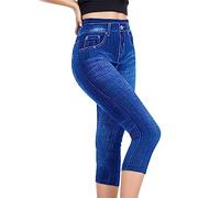 Générique Pantacourt Femme Jean Femme 3/4 Pantalons Capri avec Un Look Denim 2025 Taille Basse Femmes Capri Taille Haute Fleur Brodé Pantalon Jeans Leggings à Grandes Tailles Nouveau