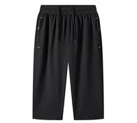Générique Pantacourt Homme Leger Ete Pantalon Coupe Droite Pantalons Vacances Pant Loisirs Pants Running Vêtements Noir 6XL