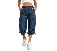 Générique Pantacourt Randonnée Femme Pantalon Cargo d'extérieur Léger et Respirant Pantacourt Cargo 3/4 d’été Séchage Rapide avec Poche S-2XL