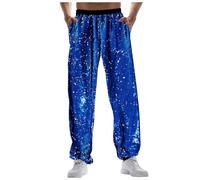 Générique Pantalon à Jambes décontracté à Paillettes pour Hommes Pantalon Ample et Confortable la Mode pour Le Commerce extérieur 2 Blue M