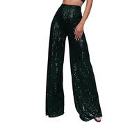 Générique Pantalon à Paillettes pour Femme,Mode Femme DéContracté Paillettes Pantalon Paillettes Scintillantes Taille Haute Jambe Large Pantalon éVasé Pantalon éVasé Tenue De DiscothèQue (Gn2, L)