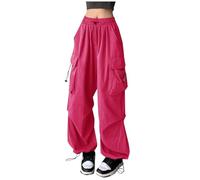 Générique Pantalon Ample Jambes Larges pour Femme Droite Palazzo Taille Haute Cargo De Travail Outdoor Long Plage Rétro avec Poches Utilitaire L’Extérieur Camping