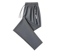 Générique Pantalon Ample pour Femme,Tissu en Soie GlacéE,Doux et éLéGant,avec Poches,Confort DéContracté et Respirabilité,Convient Aussi Bien Aux Hommes Qu'Aux Femmes(Grey,XXL)