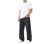 Générique Pantalon Baggy Ado GarçOn Jean en Denim uni Classique pour garçon,Coupe Stretch Confortable,Pantalon décontracté avec Genoux renforcés,résistant pour Jouer et Aller à l'école au Quotidien.