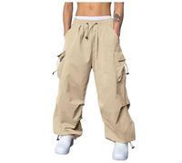 Générique Pantalon Baggy Homme Cargo Séchage Rapide Pantalons de Travail avec Multipoches Taille Haut Elastique Décontracté Pantalon Jogging Chino Large Pantalons Yoga Cordon de Serrage