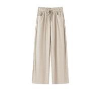 Générique Pantalon Cargo décontracté pour Femme Coupe Droite élastique détails plissés Cordon Ajustable Poches Pratiques Parfait pour l'été Sorties Quotidiennes et Bureau