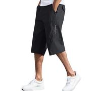 Générique Pantalon Cargo Homme Large, Hommes Coton Quatre Saisons Mode Couleur Unie Taille élastique Salopette Pantalons décontractés Shorts