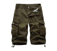 Générique Pantalon Cargo Homme - Pantalon Homme Cargo Short Cargo pour Hommes Pantalon de Plage décontracté Style mécanique Ample 5 Points Printemps et été (Green XXL)