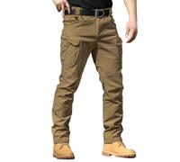 Générique Pantalon Cargo Militaire Homme, Pantalons De Travaille Homme Blanc Jogging Hommes Sport Etanche Short VTT Vetement Travail Extérieur (Brun,XS)