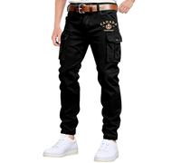 Générique Pantalon Cargo Sportif Multifonction avec imprimé Canadien pour randonnée et activités de Plein air Confortable et résistant (Black, XXL)
