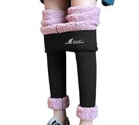 Générique Pantalon Chaud Femme,Pantalons De Sport Chauds Yoga Fitness Pantalons en Maille Pantalons De Yoga Courts Versions en Molleton (Black XL)