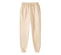 Générique Pantalon Chic Femme Hiver,Mens Casual Hip Hop Pants Lace-Up Track Cuff Solid Color Workout Pants with Pocket (Beige, L)