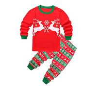 Générique Pantalon Coton Enfant Thème Noël Père Idéal Dormir Doux Confortable Nuit Fêtes Famille Garçon Fille Nouveau (Red, 2-3 Years)
