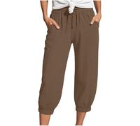 Générique Pantalon Coupé en Tissu Froissé Double Coupe Tendance Ample DéContracté pour Femme