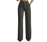 Générique Pantalon de Costume Femme - Taille Haute - Coupe Droite Fluide - avec Poches - Unicolore - Élégant pour Soirée, Travail, Sortie ou Mariage