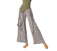 Générique Pantalon de Danse Contemporaine Femme Coupe Large avec Plis Taille Haute pour Pratique Artistique et Confortable Women's Contemporary Dance Pants(Grey, S)