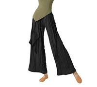 Générique Pantalon de Danse Contemporaine Femme Coupe Large avec Plis Taille Haute pour Pratique Artistique et Confortable Women's Contemporary Dance Pants(Black, M)