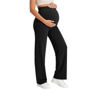 Générique Pantalon de Grossesse Grande Jambe Large Ceinture Haute Extensible Le Ventre pour Future Maman Confort Quotidien Grossesse Yoga Automne Hiver vêtement maternité