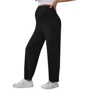 Générique Pantalon de grossesse pour femme - Pantalon de grossesse basique ample - Jambe droite - Avec poches - Pantalons de grossesses - Taille haute - Pantalons de yoga