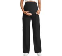 Générique Pantalon de Grossesse Taille Haute pour Femmes Doublure Polaire Legging Maternité Extensible Extérieur Intérieur Automne Hiver Pantalon Fuseau Femme Enceinte Coupe Droite Collant Thermique