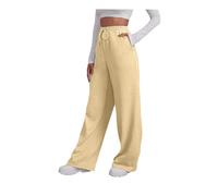 Générique Pantalon de Jogging Femme - Coupe Ample Jambe Large, Taille Haute Élastique à Cordon - Survêtement Détente Yoga Loisirs