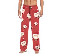 Générique Pantalon De Noël pour Homme - Pantalon De Noël Pantalon décontracté imprimé de Noël avec Cordon de Serrage pour Homme et Pantalon de Nuit (Watermelon Red XXL)