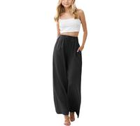 Générique Pantalon de Plage Ample pour Fille modèle d'été à Jambe Large orné de Fleurs délicates et Muni d'une Poche Pratique pour Un Confort Quotidien