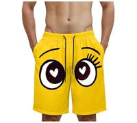 Générique Pantalon de Plage Extensible et élastique Motif Amusant et Original pour Homme, idéal pour Les Vacances d'été. Portefeuille Homme Cuir (Yellow, XXXXXL)