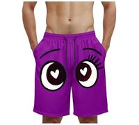 Générique Pantalon de Plage Extensible et élastique Motif Amusant et Original pour Homme, idéal pour Les Vacances d'été. Portefeuille Homme Cuir (Purple, XXL)