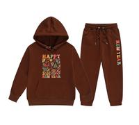 Générique Pantalon de Survê Et Ensemble à Capuche Tement Ensemble Fille Pull à Capuche et Pantalon Confortable Tenue Décontractée Nouvel an 2038 Vêtement Enfant Mode