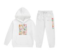 Générique Pantalon de Survê Et Ensemble à Capuche Tement Ensemble Fille Pull à Capuche et Pantalon Confortable Tenue Décontractée Nouvel an 2089 Vêtement Enfant Mode