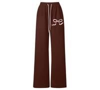 Générique Pantalon de survêtement Fille léger à Cordon Ajustable Coupe Droite Confortable Parfait pour Un Style Sportif décontracté et des activités ludiques Quotidiennes (Brown, 150)