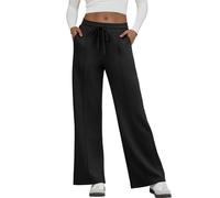 Générique Pantalon De Travail Femme Pantalon Tailleur Femme Trousers Respirant Pantalons Chaud Élégant Pantalons Droit Trousers Décontracté Uni Sweatpants Basique Noir S