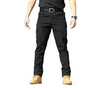 Générique Pantalon de Travail Homme Cargo Stretch Pantalons Taille Décontractée Pants Long Pantalon Jogging Survetement avec Poche Training Sportswear (Black, S)