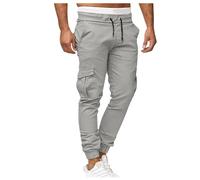 Générique Pantalon de Travail Homme Chantier avec Cordon Coulissant Pantalon Cargo Militaire Vetement Sport Trekking Bas Survetement de Randonnée Pantalons de Sécurité Jogging Large Homme Gris M