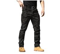 Générique Pantalon De Travail Homme Multipoches Zippé Mince Cargo Imperméable Tactique Militaire Airsoft Camouflage XL
