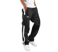 Générique Pantalon de Travail Homme Pantalon Cargo Pantalons Jogging Pantalon Cargo Homme pour Tous Les Jours Style Décontracté Sport Urbain avec Poches Multiples et Ceinture à Cordon