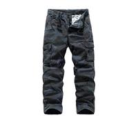 Générique Pantalon de Travail Homme Printemps Automne Rétro à Poches Zippées Pantalon Décontracté à Cordon de Serrage pour Look Militaire et Urbain(Grey, 38)