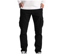 Générique Pantalon De Travail Homme Slim, Pantalons De Travail Pantalon Cargo Homme Camouflage Pantalons Jogging Léger Confortable Respirant Short VTT Vêtement Sport Extérieur (Le Noir,3XL)
