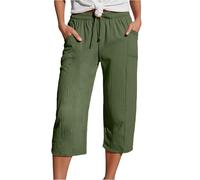Générique Pantalon De Ville 3/4 en CrêPe Double Face - Effet Stretch sans Contrainte - Ourlet DéChiré Design - Style Urbain Tendance - s'adapte à Toutes Morphologies