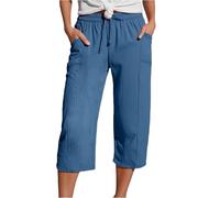 Générique Pantalon De Ville 3/4 en CrêPe Double Face - Effet Stretch sans Contrainte - Ourlet DéChiré Design - Style Urbain Tendance - s'adapte à Toutes Morphologies