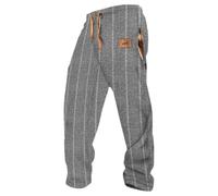 Générique Pantalon décontracté Droit pour Homme avec Cordon et Impression série médiévale Confortable Automne Hiver (Grey, M)