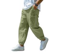 Générique Pantalon Décontracté en Lin pour Homme Mélangeant Les Styles Bouffant Harem Et Goa avec Une Coupe Originale Et Confortable pour Se Détendre Et Sortir Au Quotidien