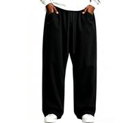 Générique Pantalon décontracté Homme Automne-Hiver doublé Polaire Coupe Ample Confortable Long Poches décontracté (Black, XXL)